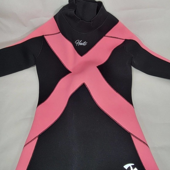 Youth Wetsuit Hevto HERO ll Black Pink Size 8 NEW With Tags 3 mm Kids Full